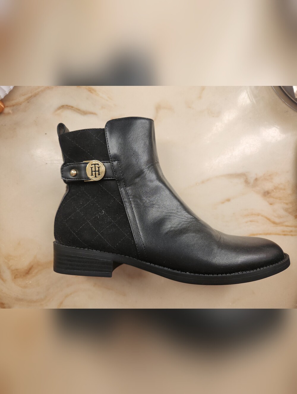 Tommy Hilfiger Ankle Booties with Gold Zipper